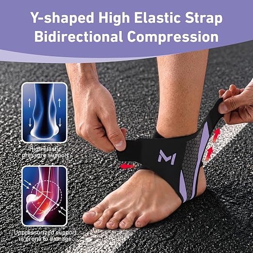 Ankle Brace for Men & Women, Purple, 1 Pc | Breathable Compression, Plantar Fasciitis Relief, Adjustable, Sprain Recovery & Sports Protection