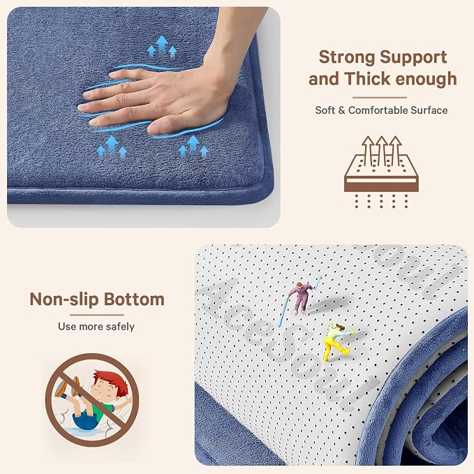 Baby Play Mat for Floor,Ultra Thick Elastic Foam 59"x59" Playmat Tummy Time Muscle Crawling Exercise Activity Cushion Gym Mat Nursery Playroom Area Kids Rug for Babies, Toddlers,Infants,Navy Blue