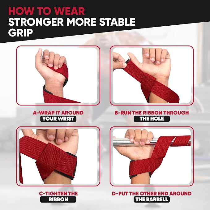 Lifting Straps for Weightlifting, Weightlifting Cotton Straps with Neoprene Padding for Men women Gym Wrist Straps for Bodybuilding powerlifting, Strength Training and Deadlifting