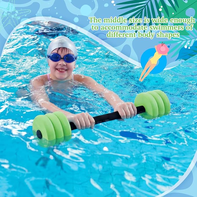 Soulchen Long Aquatic Exercise Dumbbells Pool Exercise Foam Water Weights Dumbbell Aquatic Pool Barbells with High Density EVA Foam for Swim Water Aerobics Workouts Loss