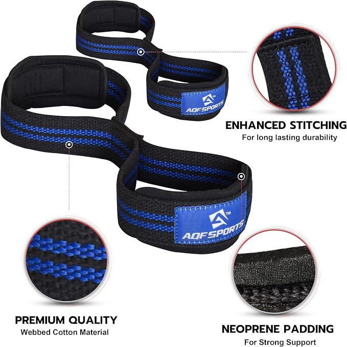 AQF Figure 8 Weight Lifting Straps, Padded Cuff Support for Deadlift