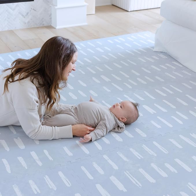 Little Landings Baby Play Mat for Floor - Shoreline (4x6ft) - Premium EVA Foam Play Mat for Babies & Toddlers (Ages 0-5+) Non-Toxic Playmat for Tummy Time, Crawling & Playroom - Stylish & Comfortable