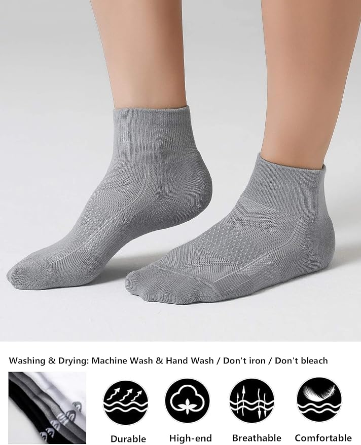 CS CELERSPORT 6 Pairs Women's Running Ankle Socks Athletic Sport Socks Cushioned