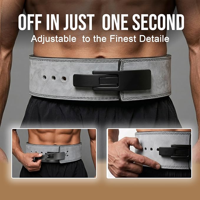 ZORQ Lever Belt Weight Lifting Belt - 10mm Thick 4 Inch Wide Genuine Leather Powerlifting Belt for Men & Women - Professional Gym Belt for Squats, Deadlifts, Bodybuilding & Strength Training