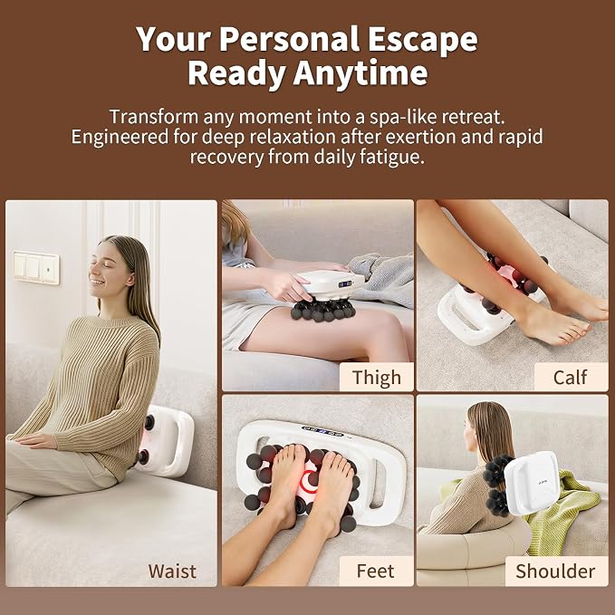 20-Head Massage Gun, 30 Intensity Levels 3 Modes, Deep Tissue Massager with 50KG Force & Noise-Free Motor for Neck Back Legs Shoulders, Portable for Full Body Muscle Recovery