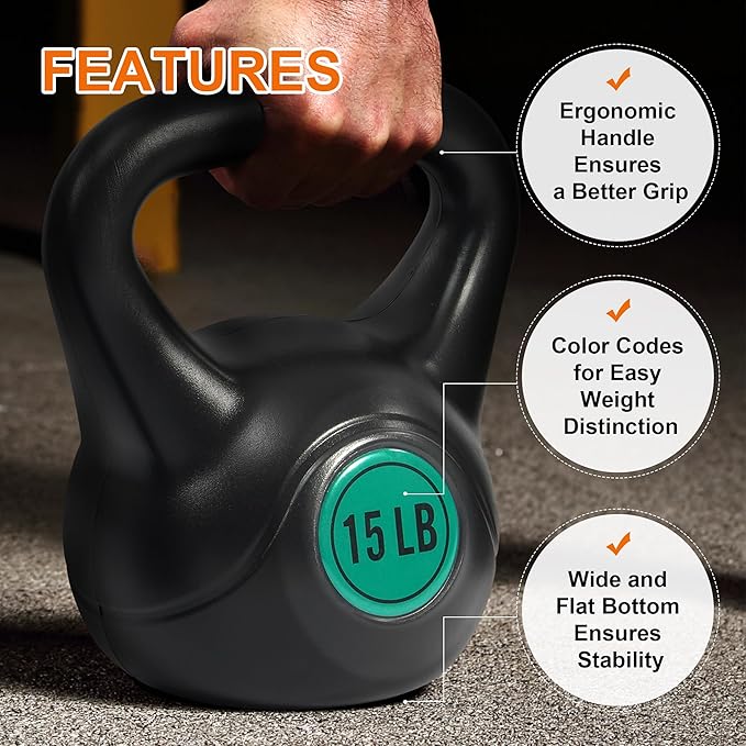 Fitvids Kettlebell Sets Piece Strength Training KettleBells Weight Set