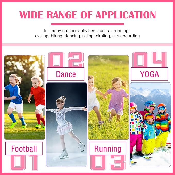 Tarpop 2 Pairs Kids Ankle Brace Set Foot Support Stabilizer Wraps Protector Guard Knitted Ankle Sleeve Sock Support Compression Socks for Injury Prevention(Pink,Large)