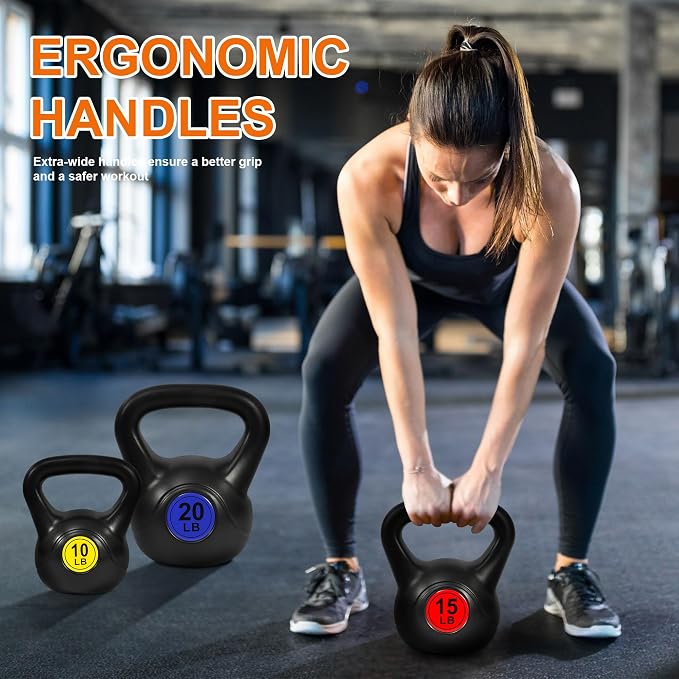 Fitvids Kettlebell Sets Piece Strength Training KettleBells Weight Set