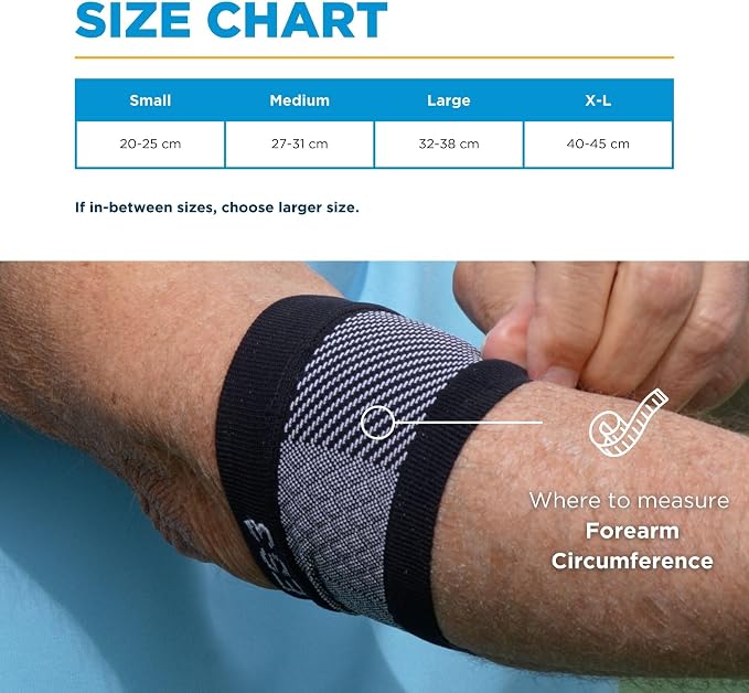 OrthoSleeve ES3 Elbow Brace for Tendonitis and Tennis and Golfer's Elbow, and General Pain and Forearm Pain Relief - Lightweight & Breathable