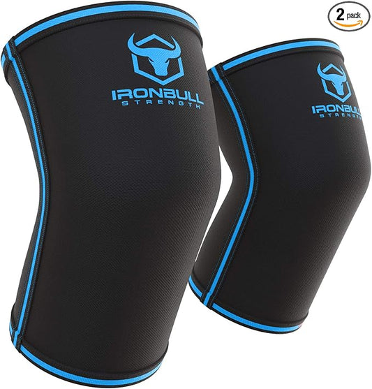 Elbow Sleeves 5mm (1 Pair) - High Performance Elbow Sleeve Support for Weightlifting, Weight Training & Powerlifting - Best Compression Straps - for Men and Women (XX-Large, Black/Blue)