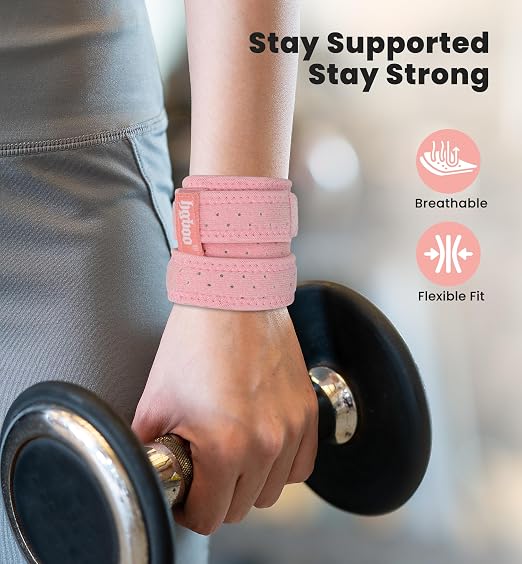 2-Pack TFCC Wrist Brace Support for Ulnar Pain, Carpal Tunnel & Tendinitis Relief, Dual Adjustable Straps Wrist Wrap, Breathable Comfortable Wrist Brace for Sports, Work & Daily Use (Pink)