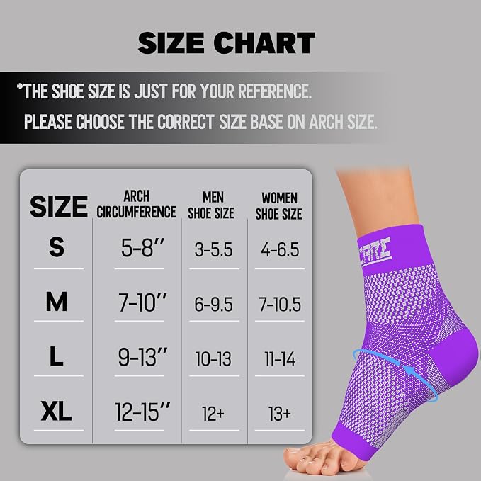 Compression Socks for Women & Men Open Toe (2 Pairs) - Best Ankle Compression Sleeve for Swelling, Achilles Tendonitis, Heel Pain & Plantar Fasciitis Relief, Purple, Large
