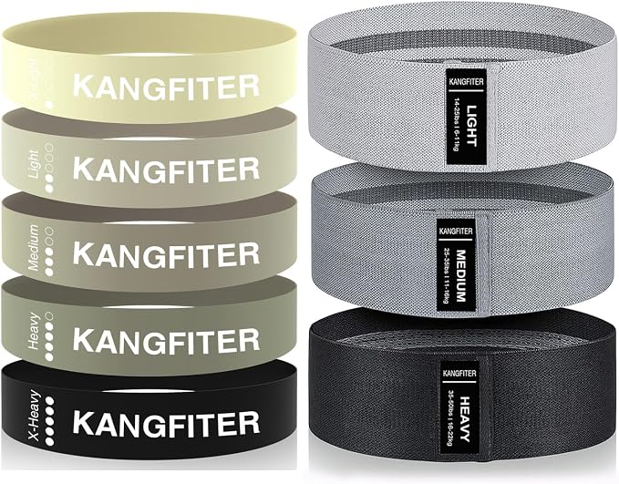 KANGFITER Non-Slip Fabric Resistance Bands for Working Out 3 Levels | Loop Exercise Bands for Booty Leg Butt Glute Hip, Elastic Stretch Workout Bands for Women Men Home Gym Fitness Yoga Pilates