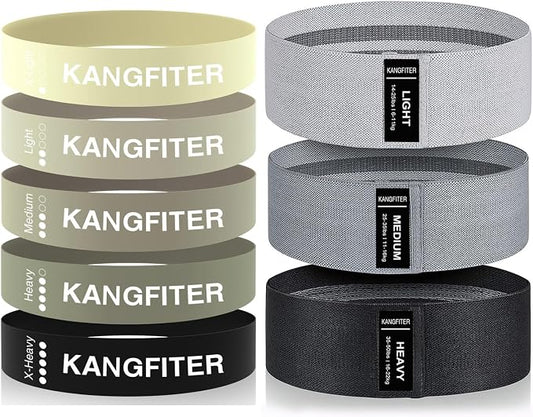 KANGFITER Non-Slip Fabric Resistance Bands for Working Out 3 Levels | Loop Exercise Bands for Booty Leg Butt Glute Hip, Elastic Stretch Workout Bands for Women Men Home Gym Fitness Yoga Pilates