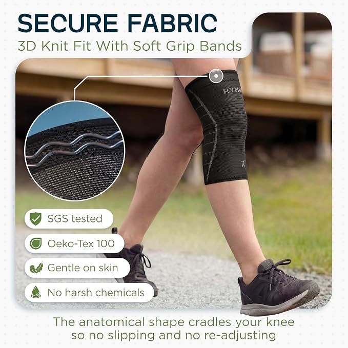 Rymora Knee Supports for Men and Women - Choice of Single or Pair