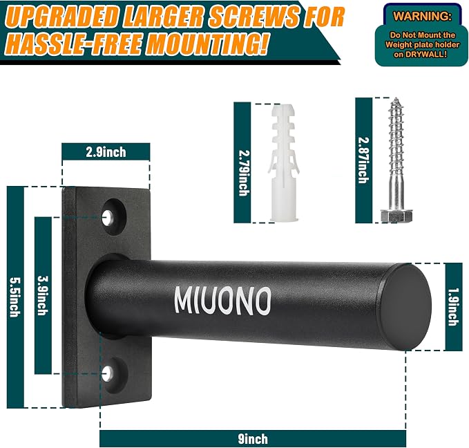 Weight Plate Holder, Wall Mounted Weight Rack Storage for Weight Plates, Home Gym Organizer