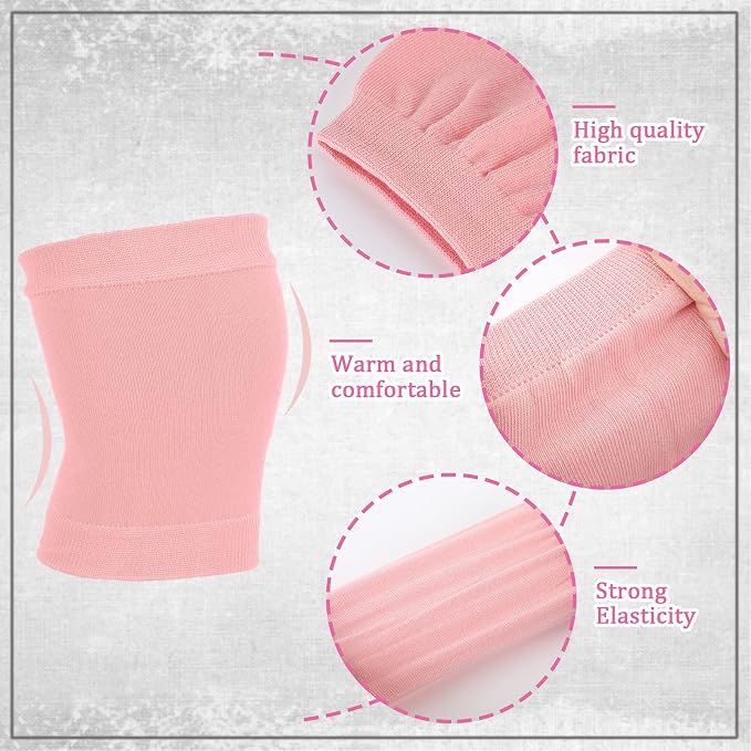 Geyoga 4 Pairs Knee Warmers for Women Men Breathable Leg Warmers Knee Brace Pad Leg Compression Sleeve for Cycling Running(White, Light Pink, Pink, Rose Red,Medium)