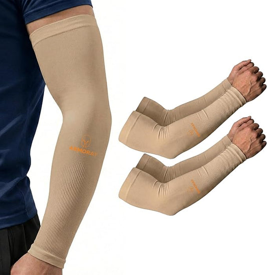 ARMORAY Arm Sleeves for Men and Women - UV Sun Protection Cooling Compression - Tattoo Cover Up Sleeve for Daily Wear & Work