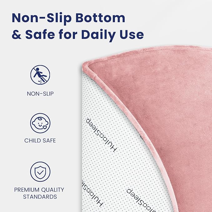 Baby Play Mat for Floor,Large 79in Round Mat for Toddler,Infant,Kids,1.3" Thick Non-Slip Nursery Rug,Water Repellent Soft Padded Activity Mats for Tummy Time, Crawling,Playroom(Pink)