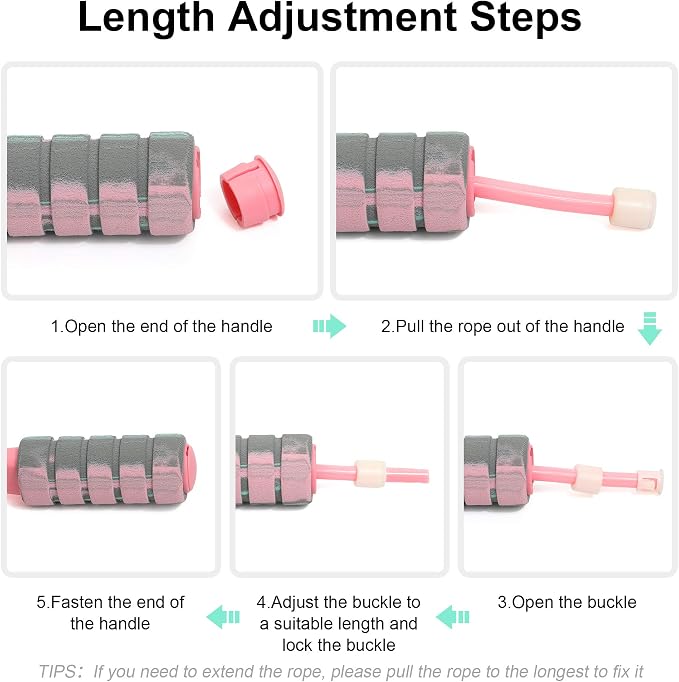 Jump Rope, Training Ropeless Skipping Rope for Fitness, Adjustable Weighted Cordless Jump Rope for Men and Women