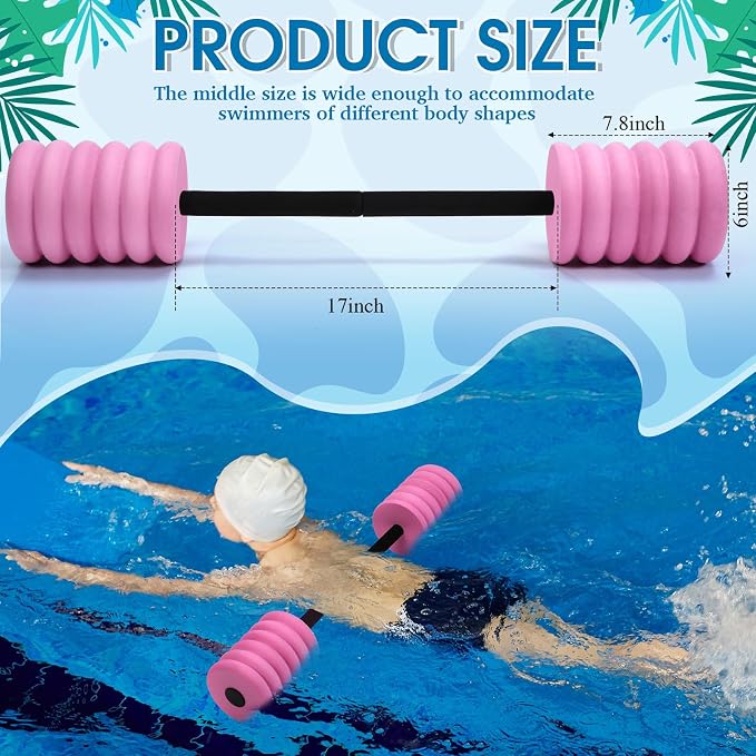 Soulchen Long Aquatic Exercise Dumbbells Pool Exercise Foam Water Weights Dumbbell Aquatic Pool Barbells with High Density EVA Foam for Swim Water Aerobics Workouts Loss