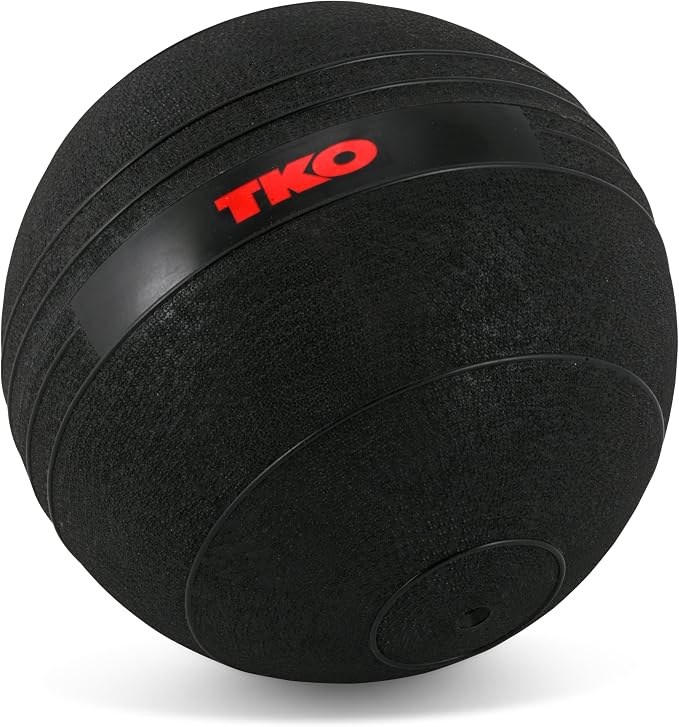 TKO Weighted Slam Balls (10-20 lbs) | Non-Bounce Medicine Ball with Soft Rubber Grip | Ideal for Crossfit, Strength Training, and Core Workouts | Durable Heavy-Duty Build - Black | Medicine Ball with Soft Rubber Grip for Crossfit, Strength Training, an...