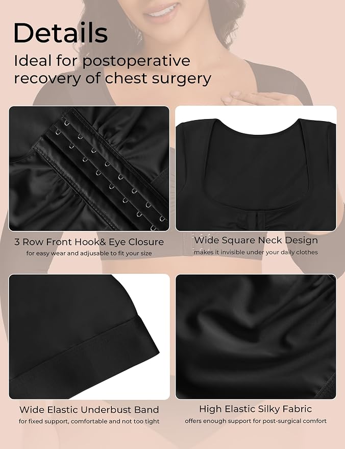 Arm Compression Sleeves for Women Post Surgery Front Closure Bra Slimming Arm Lipo Shapewear Top