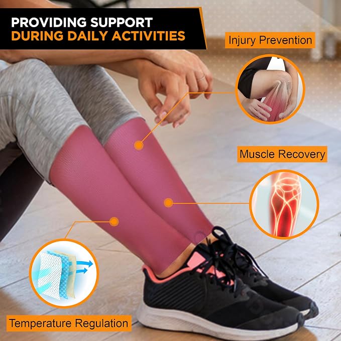 Doc Miller Compression Calf Sleeve for Men & Women, 20-30mmHg | Graduated Support for Running, Shin Splints, Calf Strain, Knee High, Small to 6XL Plus Size