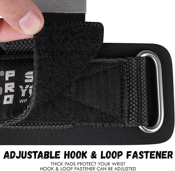 Weight Lifting Rod Hooks Heavy Duty Wrist Wraps Power Weight Lifting Training Gym Grips Straps Set of 2