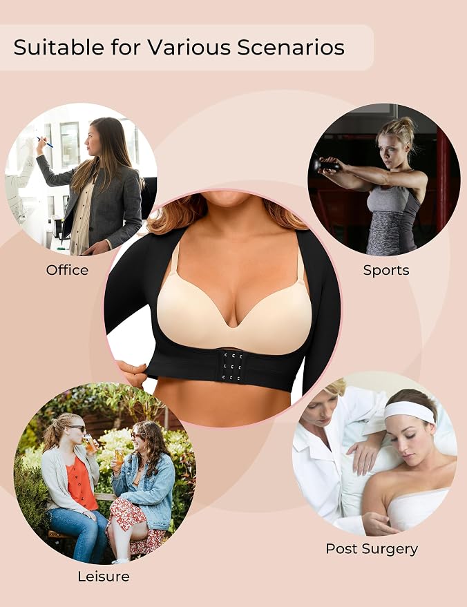 Arm Compression Sleeves for Women Post Surgery Front Closure Bra Slimming Arm Lipo Shapewear Top