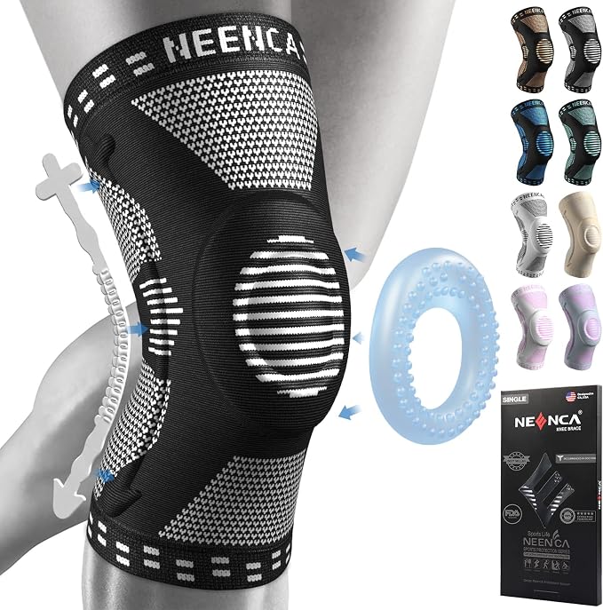 NEENCA Professional Knee Brace, Medical Knee Support for Women & Men Relief | Patented Patella Gel Pad & Side Stabilizers, Compression Sleeve for Knee Pain, Swelling, ACL, PCL, Arthritis, Sports, Workout