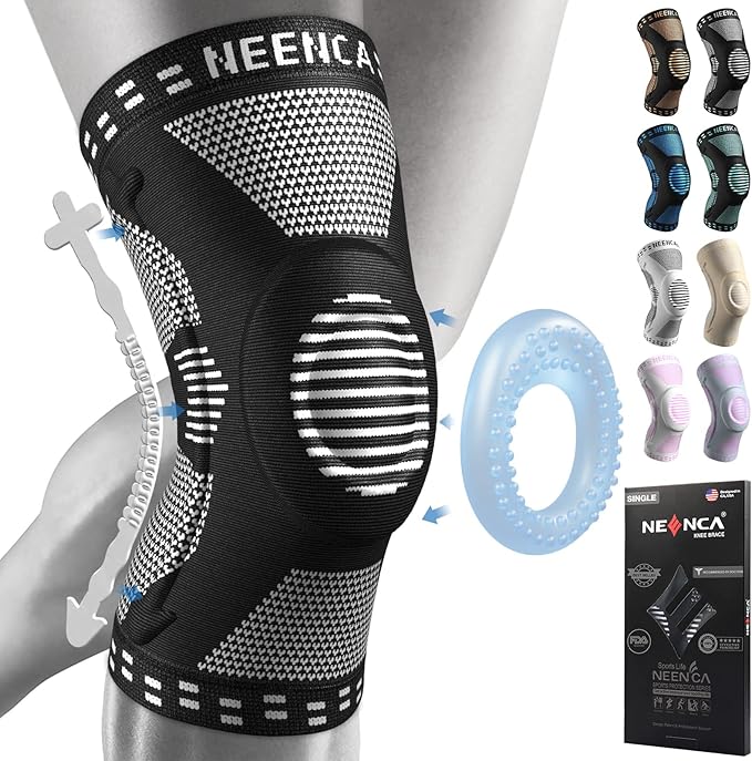 NEENCA Professional Knee Brace, Medical Knee Support for Women & Men Relief | Patented Patella Gel Pad & Side Stabilizers, Compression Sleeve for Knee Pain, Swelling, ACL, PCL, Arthritis, Sports, Workout