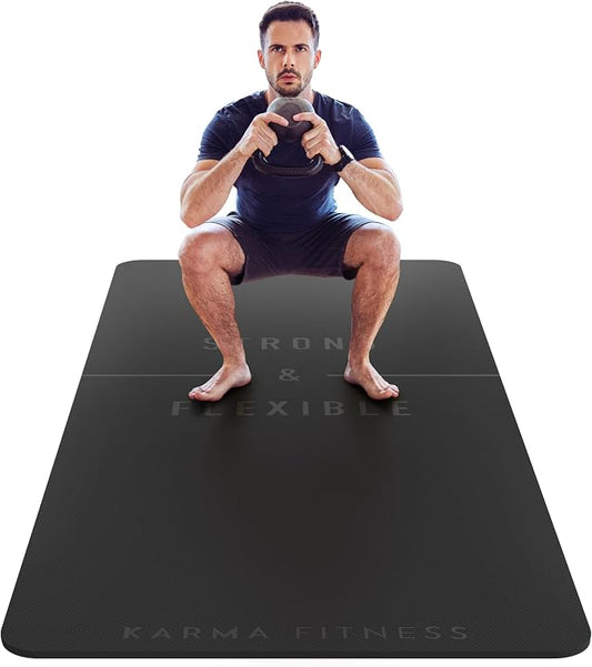 Large Exercise Mat – Extra Thick 10mm Workout Mat (72"x32") – Non-Slip TPE Yoga Mat for Women & Men – Pilates, HIIT, Fitness & Home Gym Mat – Includes Free Carry Bag
