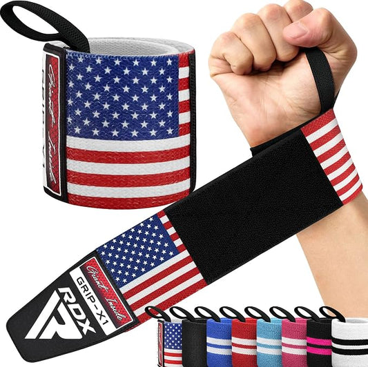 RDX Wrist Wraps for Weightlifting (Pair), IPL USPA Approved, Elasticated 18” Cotton Straps Support with Thumb Loop, Gym Wrap for Weight Lifting Powerlifting Competition Strength Training Bodybuilding