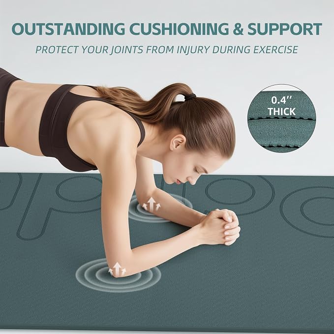 PAIDU Large Yoga Mat, 72"x36"x2/5" POE Non-Slip Exercise Mat | 10MM Thick, POE, non‑slip, ideal for home gym, yoga, pilates, fitness & floor use