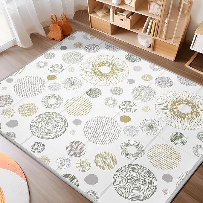 Extra Large Baby Play Mat 79x70, Foldable Baby Play Mat | Waterproof, Safe & Thick Playmats for Babies and Toddlers, Non-Slip for Crawling&Tummy Time, Indoor & Outdoor Use