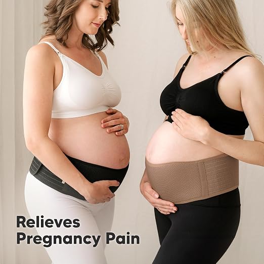 KeaBabies Pregnancy Belly Bands for Pregnant Women,1pk (Warm Tan, M/L) | Soft, Breathable, Maternity Belly Support Band, Easy Adjustable Maternity Belt for Back, Pelvic Support, Comfortable