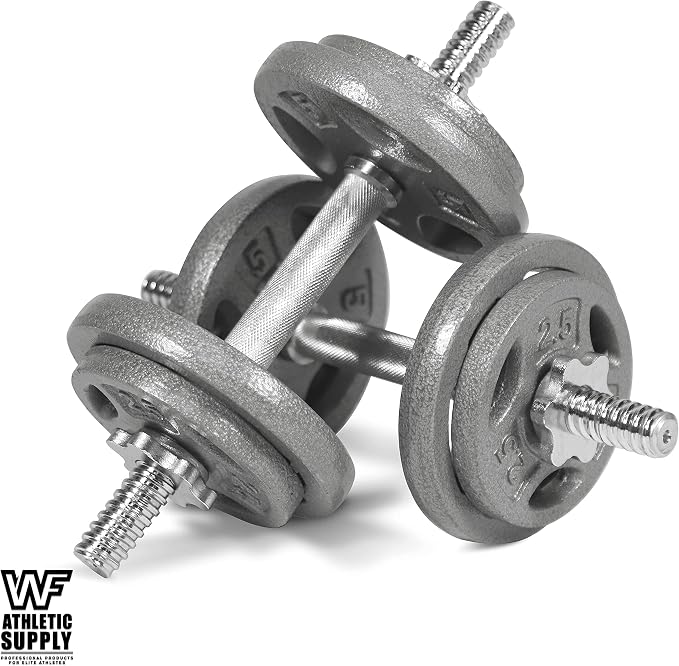 WF Athletic Supply Cast Iron 1-Inch Standard Grip Plate for Strength Training, Muscle Toning, Weight Loss & Crossfit - Multiple Choices Available