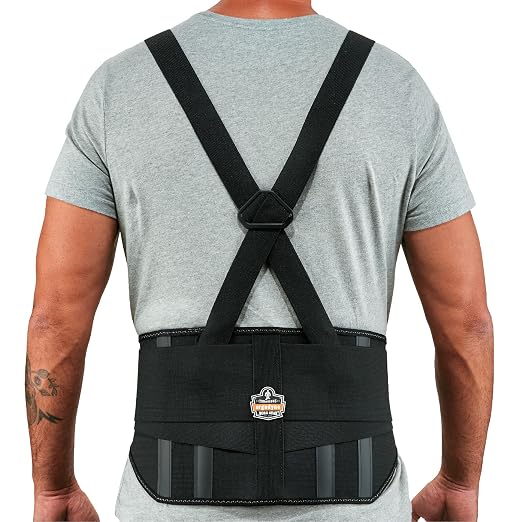 Ergodyne - 11107 ProFlex 1600 Back Support Brace, 9" Extended Support, High Cut Front For Mobility Black