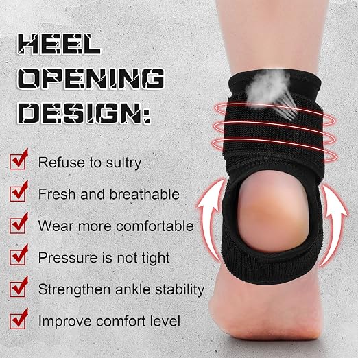 Honoson 2 Pcs Ankle Brace Kid Ankle Support Youth Neoprene Lace up Compression Sleeve Foot Brace Stabilizer with Adjustable Strap for Sport Sprained Plantar Fasciitis Achilles Tendonitis(Black,S)