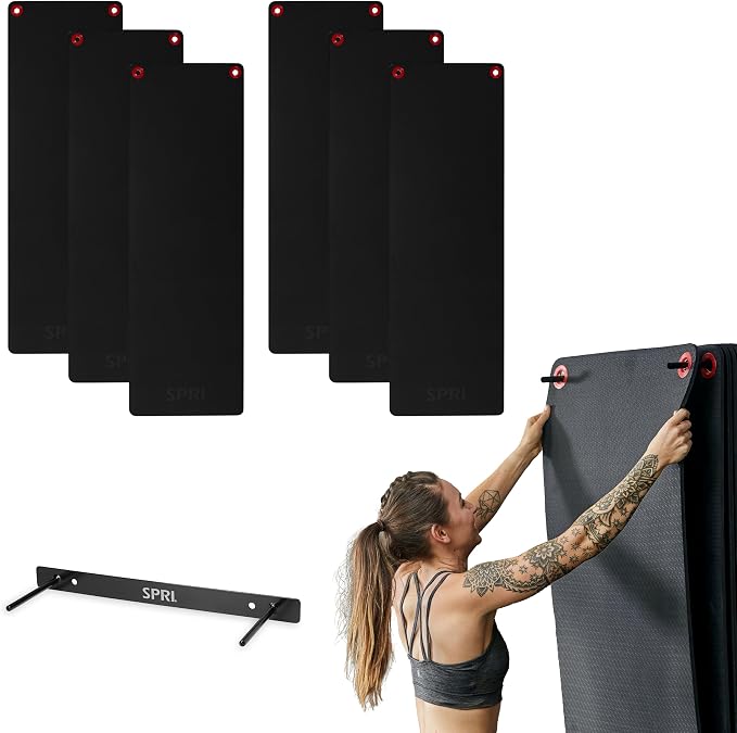 SPRI Hanging Exercise Mats for Gyms, Closed-Cell Foam Yoga & Fitness Mats with Grommets, Thick Workout Mats for Studios & Group Fitness Classes