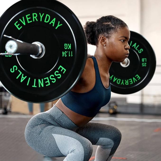 BalanceFrom Olympic Rubber Bumper Weight Plate Set with Steel Hub Inserts – 2-Inch Hole Plates for Strength Training, Powerlifting, and Weightlifting at Home, Garage, or Commercial Gym