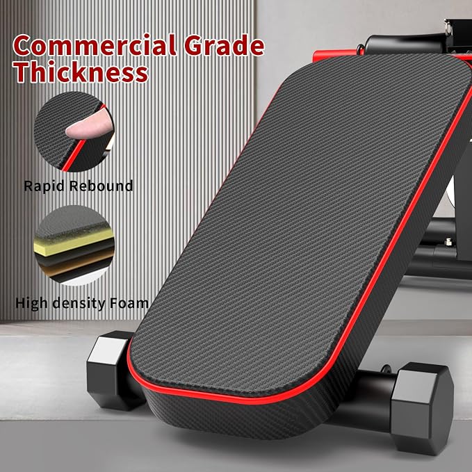 K KiNGKANG Adjustable Weight Bench for Home Gym Full Body Strength Training | Load 1050lbs|8+3 Angle Positions|High-Density Cushion|Commercial Steel Frame|Assembly Free | Foldable | Space Saving