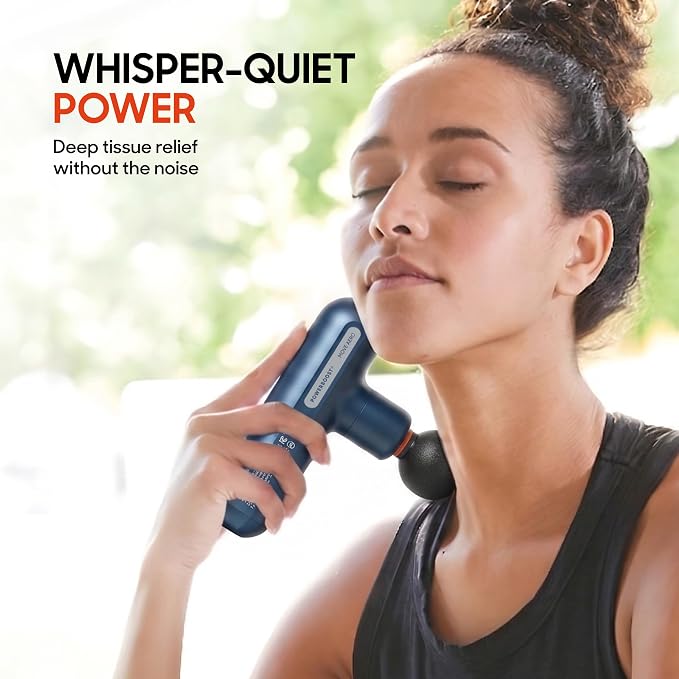 Sharper Image Powerboost Move Aero [New 2026 Version] Mini Deep Tissue Percussion Massage Gun| Muscle Recovery & Pain Relief Massage Tool| Full Body Back & Shoulder Massager| Travel Gift for Men Women