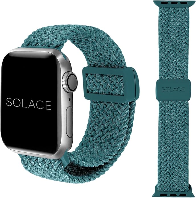 Solace Bands Imperium Adapt Wide Adjustable Nylon Braided Watch Band - Compatible with All Apple Watches - Solace Apple Watch Bands for Women & Men - Smart Watches Band Series 11-1, Ultra, SE