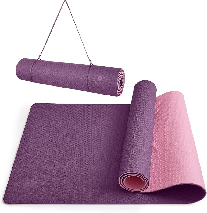 IUGA Yoga Mat Thick Non Slip Anti-tear Pilates Mat Eco Friendly Hot Yoga Mats for Workout & Exercise(72"x 24"x 6mm)