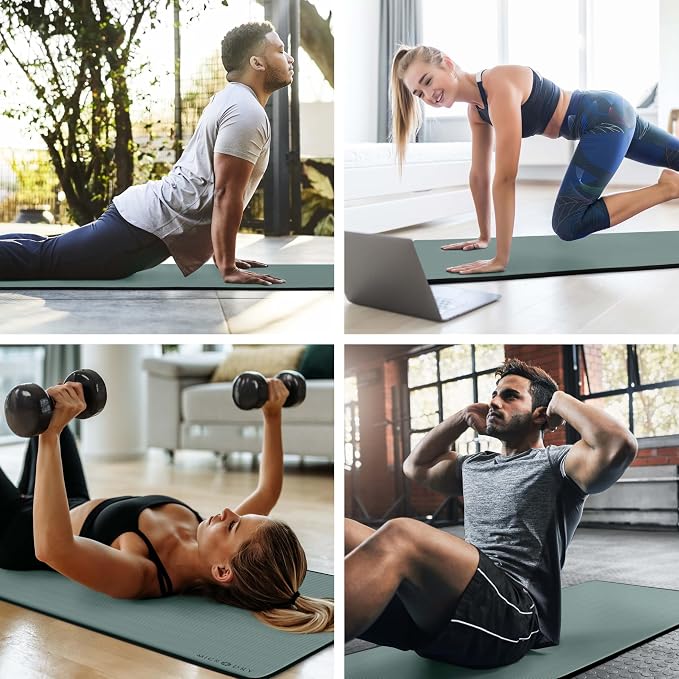 MICRODRY Multi-Purpose Fitness Mat, Cushioned & Non-Slip Foam for Yoga, Pilates, HIIT, Skid-Resistant and Tear-Resistant, 24"x72" with Carry Strap