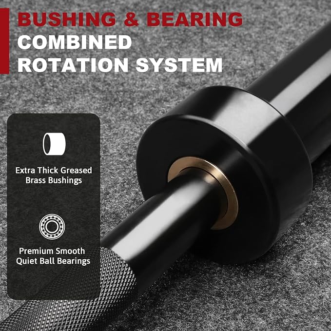 LIONSCOOL 4ft/4.9ft/6ft 2-Inch Olympic Barbell for Strength Training | Weightlifting, Squat, Curl, Deadlift, Press, Hip Thrust Straight Weight Bar, 350/500lbs Capacity, Chrome, Black, Silver, Red