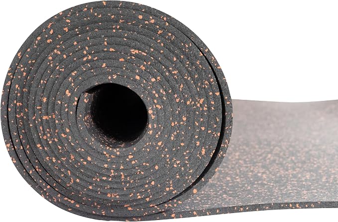 Genaflex Rubber Gym Floor Mat, Heavy Duty Commercial Protective Gym Flooring Roll - 8mm Thick (10% Red, 4' X 15')