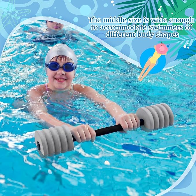 Soulchen Long Aquatic Exercise Dumbbells Pool Exercise Foam Water Weights Dumbbell Aquatic Pool Barbells with High Density EVA Foam for Swim Water Aerobics Workouts Loss